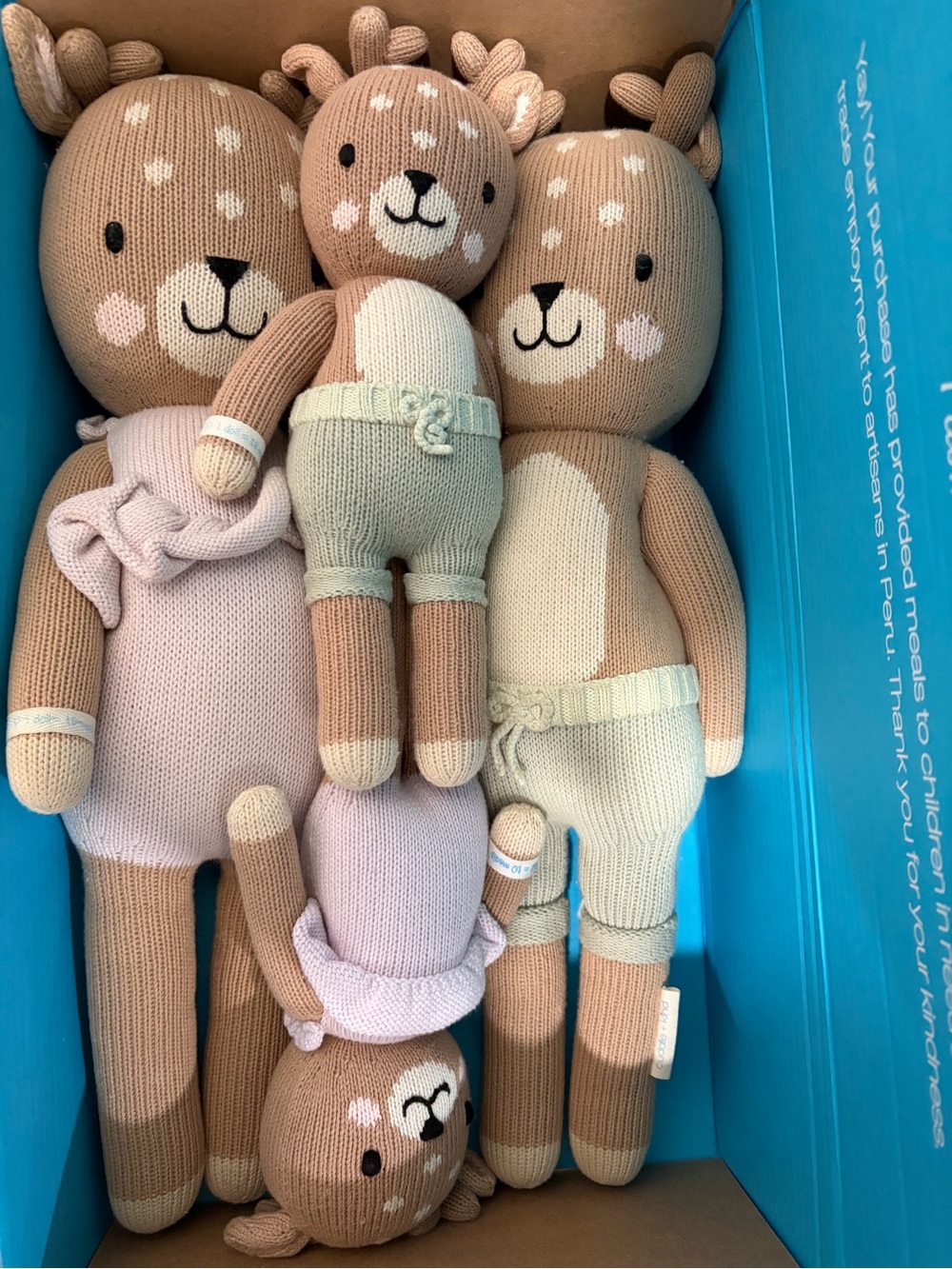 Knit Fawn Plush Family Set - Elliot and Violet